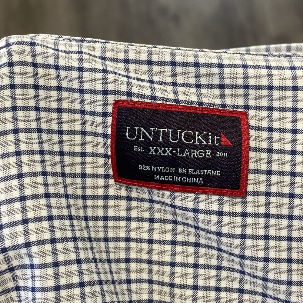 UNTUCKit Beaumont Shirt Men's 3XL Plaid‎ Long Sleeve Button Stretch Performance - Picture 5 of 9